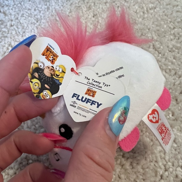 Despicable Me Teeny Ty Fluffy The Unicorn Plush, 4 inches Long - Picture 8 of 9
